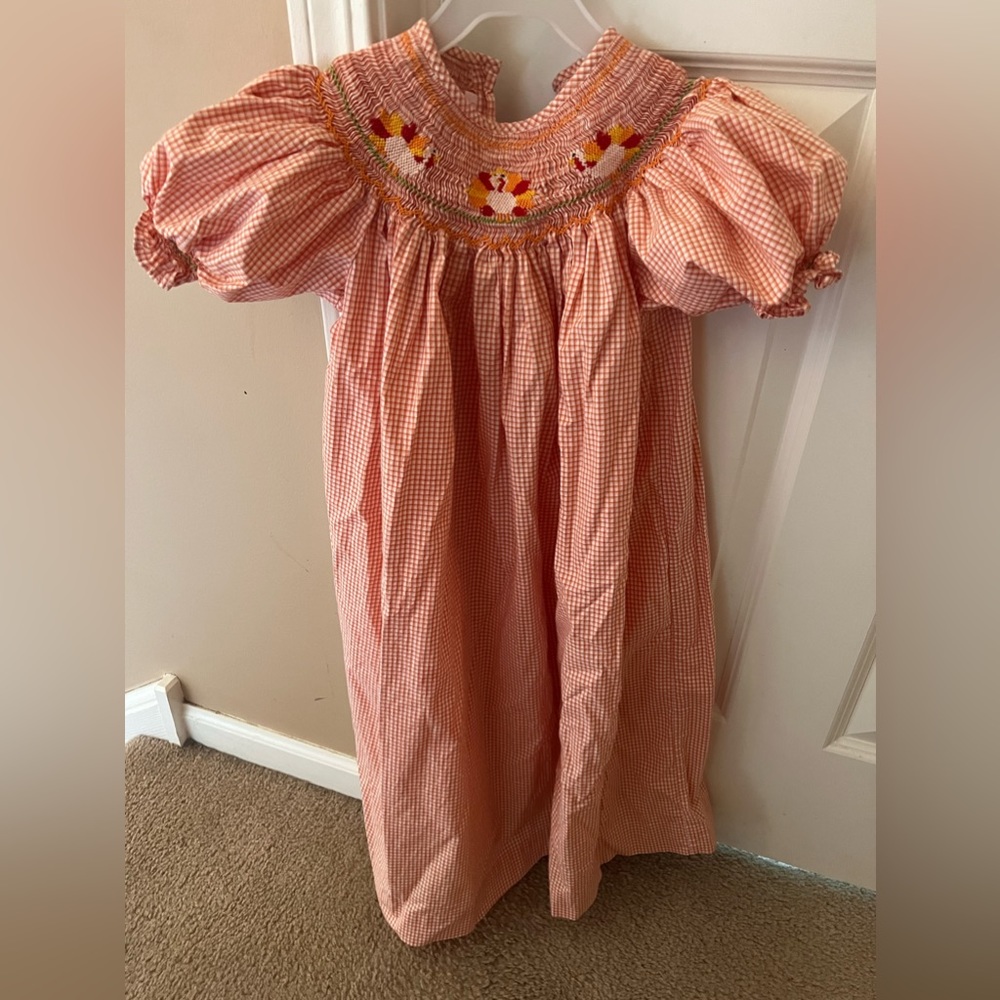 carouselwear smocked thanksgiving dress, size 5T